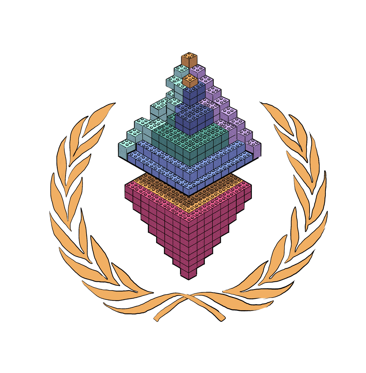 Logo de Ethereum hecho de ladrillos lego.