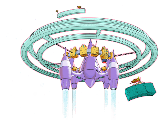 Ilustração de uma nave espacial representativa do aumento de potência após as atualizações da Ethereum.