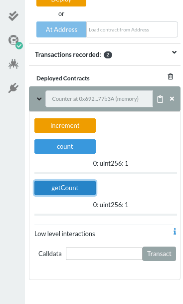 Estado recentemente atualizado do contrato inteligente